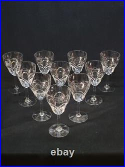 10 Anciens Verres A Eau En Cristal Taillé Art Déco Saint Louis / Baccarat