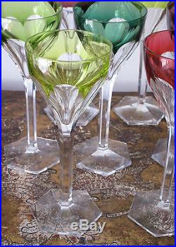 10 Verres à Vin du Rhin Roemers en Cristal de couleur Modèle Saint Louis Bristol