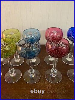 10 verres à vin couleur modèle Massenet cristal de Saint Louis (prix à la pièce)