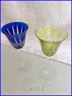10 verres cristal doublé SAINT LOUIS Tarn / Antique overlay crystal glasses
