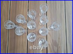 11 Verres Cristal Saint Louis Massenet 12cm Vin Blanc Estampillés