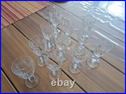 11 Verres Cristal Saint Louis Massenet 12cm Vin Blanc Estampillés
