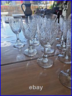 11 Verres Cristal Saint Louis Massenet 12cm Vin Blanc Estampillés