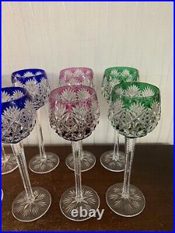 11 verres Rohmer couleur modèle Florence cristal Saint Louis (prix à la pièce)