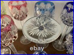 11 verres Rohmer couleur modèle Florence cristal Saint Louis (prix à la pièce)