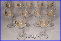 11 verres a liqueur XIX guirlandes dores saint louis caves