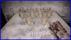 11 verres a liqueur XIX guirlandes dores saint louis caves