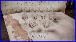11 verres a liqueur XIX guirlandes dores saint louis caves