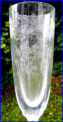 12 Splendide Flute Coupe De Champagne Signe Saint Louis Cristal Grave Guirlande