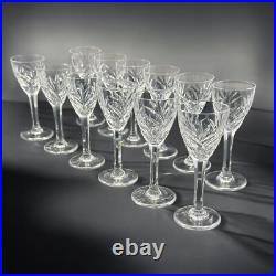 12 Verres Cristal Liqueur Signés Saint Louis Chantilly H 11,5 cm
