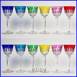 12 Verres Roemer Tommy Cristal Couleur Saint Louis Colored Crystal Glasses