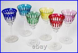 12 Verres Roemer Tommy Cristal Couleur Saint Louis Colored Crystal Glasses