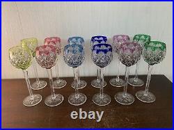 12 verres Rohmer couleur modèle Florence cristal Saint Louis (prix à la pièce)