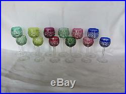 12 verres anciens à vin du Rhin Roemer cristal saint louis