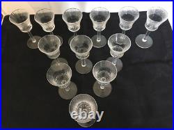 12 verres cristal SAINT LOUIS Thistle a liqueur sake 10,6 cm taillé et gravé