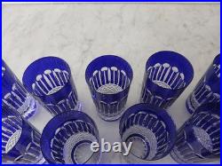12 verres de couleur en cristal 24% H 14cm 34cl (décor STYLE tommy de st louis)