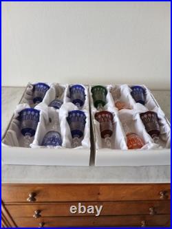 12 verres de couleur en cristal 24% de bohème décor STYLE tommy de st louis H 18