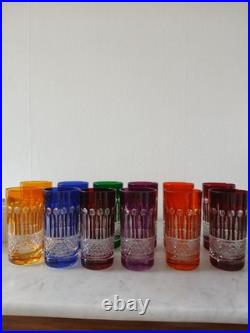 12 verres de couleur en cristal 24% de bohème décor STYLEtommy de st louis