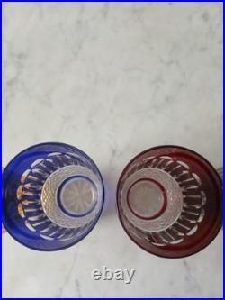 12 verres de couleur en cristal 24% de bohème décor STYLEtommy de st louis
