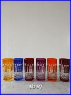 12 verres de couleur en cristal 24% de bohème décor STYLEtommy de st louis