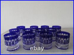 12 verres en cristal 24% de couleur (décor STYLE tommy de st louis) H 9CM 28CL