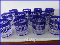 12 verres en cristal 24% de couleur (décor STYLE tommy de st louis) H 9CM 28CL