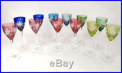 12 verres vin Rhin Roemers cristal Saint-Louis couleur modèle Chantilly XXè