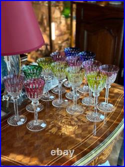 14 verres à vin modèle Tommy en couleur cristal Saint Louis prix à la pièce 14 verres à vin modèle Tommy en couleur cristal Saint Louis prix à la pièce
