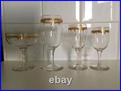 15 verres cristal SAINT LOUIS modele ROTY décor Or sur gravure du cristal