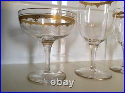 15 verres cristal SAINT LOUIS modele ROTY décor Or sur gravure du cristal