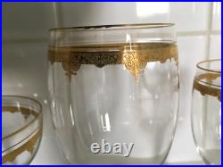 15 verres cristal SAINT LOUIS modele ROTY décor Or sur gravure du cristal