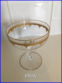 15 verres cristal SAINT LOUIS modele ROTY décor Or sur gravure du cristal