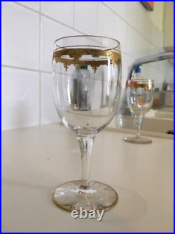 15 verres cristal SAINT LOUIS modele ROTY décor Or sur gravure du cristal