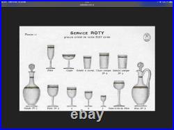 15 verres cristal SAINT LOUIS modele ROTY décor Or sur gravure du cristal