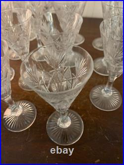 18 verres à vin blanc modèle taillé épi cristal de Saint Louis (prix à la pièce)