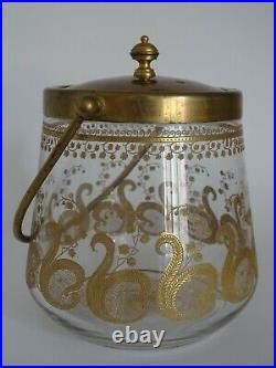 1 Ancien Pot A Biscuits En Cristal De St Louis Modele Liberty Gold 1900