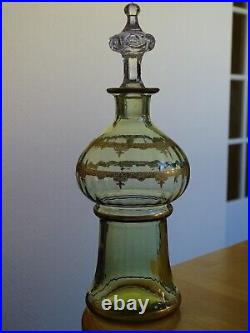 1 Ancienne Carafe Vert A Liqueur Cristal Gold St Louis Gravure Art Nouveau