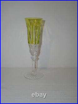 1 Flute à champagne modèle tommy en Cristal Saint ST Louis 20,5 cm Roemer Jaune