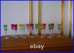 1 Flute à champagne roemer cristal overlay Jaune Saint ST Louis Tommy 18.8 cm