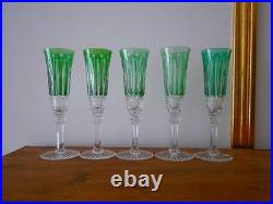 1 Flute à champagne roemer cristal overlay Vert Saint ST Louis Tommy 18.8 cm 1 Flute à champagne roemer cristal overlay Vert Saint ST Louis Tommy 18.8 cm