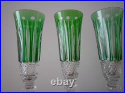 1 Flute à champagne roemer cristal overlay Vert Saint ST Louis Tommy 18.8 cm
