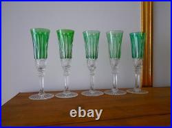 1 Flute à champagne roemer cristal overlay Vert Saint ST Louis Tommy 18.8 cm