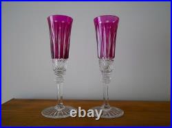 1 Flute à champagne roemer cristal overlay Violet Saint ST Louis Tommy 18.8 cm