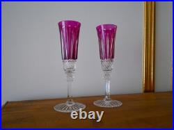 1 Flute à champagne roemer cristal overlay Violet Saint ST Louis Tommy 18.8 cm