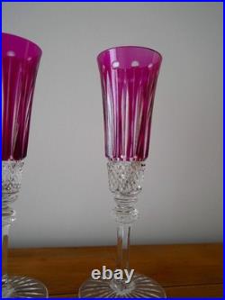 1 Flute à champagne roemer cristal overlay Violet Saint ST Louis Tommy 18.8 cm