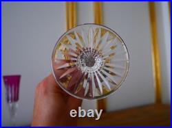 1 Flute à champagne roemer cristal overlay Violet Saint ST Louis Tommy 18.8 cm