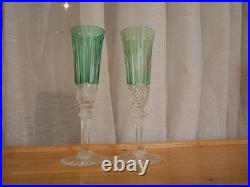 1 Flute à champagne roemer cristal overlay vert Saint ST Louis Tommy 18.8 cm