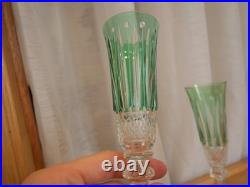 1 Flute à champagne roemer cristal overlay vert Saint ST Louis Tommy 18.8 cm