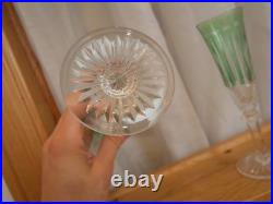1 Flute à champagne roemer cristal overlay vert Saint ST Louis Tommy 18.8 cm