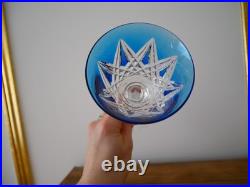 1 Grand verre de Rhin cristal taillé roemer Saint Louis Sammy 19.7 cm Bleu